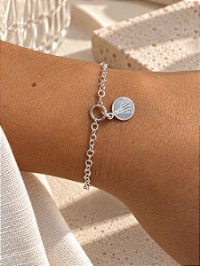 Pulseira elos medalhinha Nossa Senhora