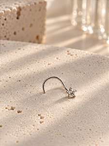 Piercing nariz ponto de luz cristal estrela 3mm