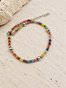 Pulseira pedras naturais com prata 925