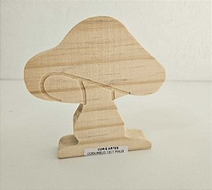 Cogumelo em Pinus 12x12x2cm