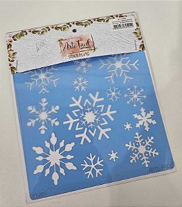 Stencil Floco de Neves 15x15cm