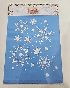 Stencil Flocos de Neve 18x23cm