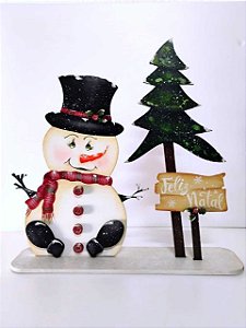 Boneco de Neve com Árvore 34X39X9cm