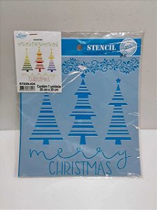 Stencil Merry Christmas 20x20cm