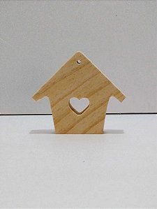 Pingente Casinha Coração com Furo 7x8x2cm