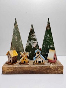 Vila 8 Mini Casinhas Pintadas 25x24x15cm