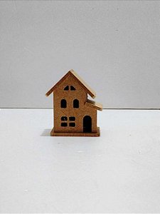 Mini Casinha Sobrado 2 Telhados 5x5,7x3,3cm
