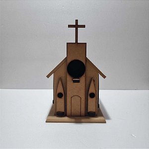 Casa de Passarinho Igreja 17,5x22x13,5cm