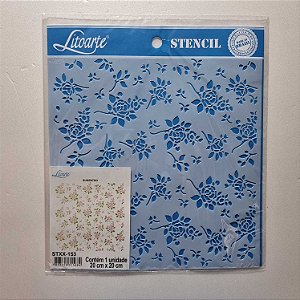 Stencil STXX-153 Estampa de Rosas 20x20cm
