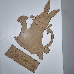 Recorte Coelha Regador com Placa 43x30x0,3cm