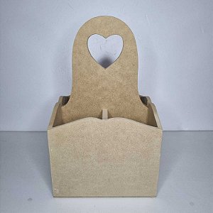 PORTA TALHERES 4 LUGARES CORAÇÃO 17X29X17CM