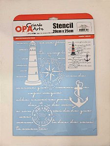 Stencil Carta Antiga Naútica-20x25cm OPA 3168