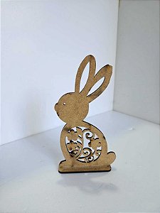 Coelho com arabesco MDF 15cm