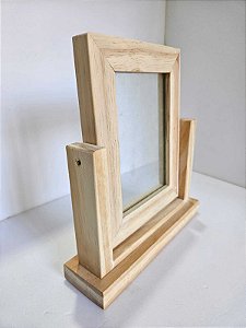 PORTA RETRATO PINUS C 2 VIDROS- foto- 10X15cm