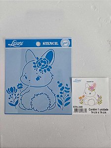 Stencil Coelha Litoarte STA 240- 14x14xm