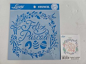 STENCIL - Feliz Páscoa - 20X20CM STXX 155