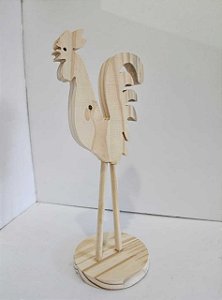 Galo em pinus- 34,5x13,5x12cm