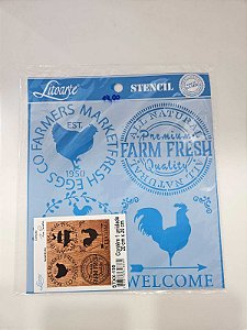 Stencil Rotulos Farmhouse- Litoarte STXX-199- 20x20cm