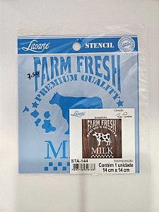 Stencil Framhouse Fresh Milk- Litoarte STA-144- 14x14cm