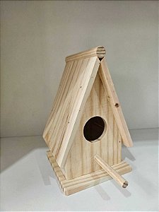 Casa de passarinho cabana de pinus- 21x13x13cm