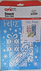 Stencil Presentes de Natal-15x20cm- OPA 3282
