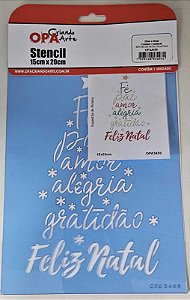 Stencil Árvore de Natal Palavras- 15x20cm- OPA 3450