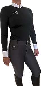 Culote Feminino para Hipismo Cinza Chumbo - Jumper