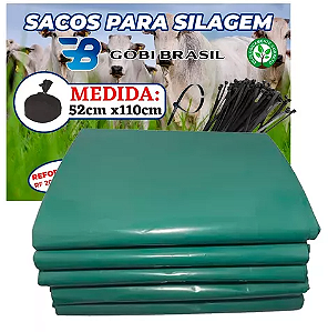 Sacos para Silagem 200 Micras + Braçadeiras - 100 Unidades