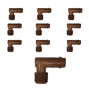Conector Cotovelo Dentado Para Flexnet 16/17mm X 1/2" Rosca Macho - 10 Unid