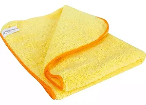 FLANELA DE MICROFIBRA AMARELO 60X40 - BORDA LARANJA