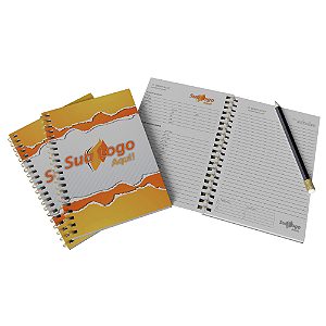 Caderno Empresarial - Capa dura  100 fls - tamanho 17x24 cm