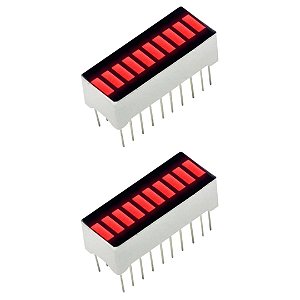 Indicador de Nível de LED 10 Segmentos Vermelho, 20 Pinos – BA-10E1UD