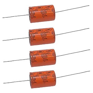 Capacitor Axial 100uF 250V 85°C Eletrolítico Siemens 25x39mm