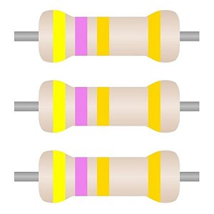 Kit 100 Peças - Resistor PTH 4R7 1/4W 5% CR25 CTT