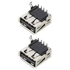 Amphenol UE27-AC54-100 Conector USB-A 2.0 Fêmea 4 Pinos 90 Graus