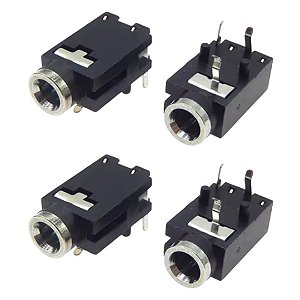 Jack Fêmea Conector P2 3,5mm 3 Pinos Painel PJ-319