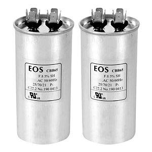 EOS CBB65 6uF 6Mfd 440V 5% – Capacitor Permanente Corpo Alumínio 40x60