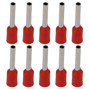 Conector Tubular Pré-Isolado para Cabo 0,75mm² – Ilhós Vermelho E7508