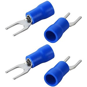 Terminal Garfo M5 Azul Pré-Isolado SV2-4 para Fios 2.5mm