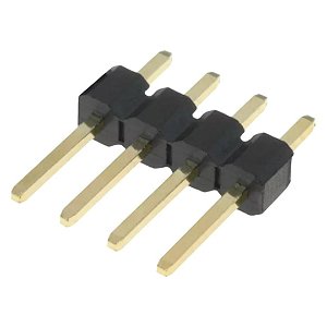 Barra de Pinos 4 Contatos Macho 180° 2.54mm – Modelo DS1021-1*4SF11-B