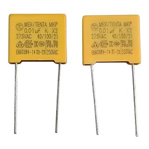 Capacitor de Segurança X2 10nF 0.01uF 275V Polipropileno (103) 10mm
