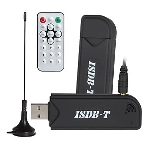 Adaptador USB 2.0 para TV Digital ISDB-T Compatível com PC e Notebook
