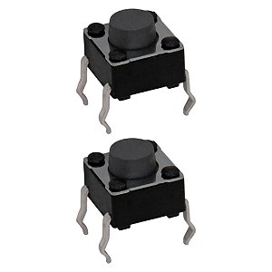 Chave Táctil Momentânea 6x6x4.3mm 4 Terminais – Through Hole