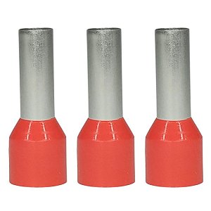 Terminal Tubular Tipo Ilhós 0,75mm² Isolação Vermelha