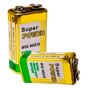 Bateria 9 Volts 6F22 Carbono-Zinco Super Power