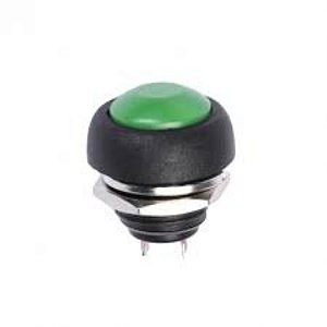 Botão de Pressão PBS-33B Verde à Prova d’Água 12mm Painel