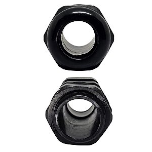 Conector Prensa-Cabo 3/4” BSP Nylon Preto IP68 p/ Cabos 10 a 18mm