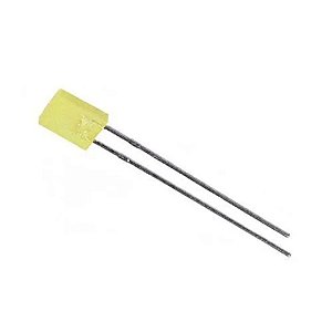 LED Indicador Amarelo 5mm Difuso 18mcd Retangular