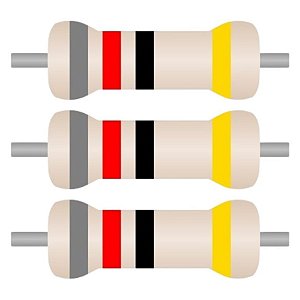 Resistor 82R CR25 1/4W 5% PTH Axial – Pacote com 100 Unidades