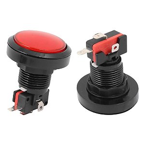 Botão Arcade 45mm Iluminado Vermelho 12VDC com Microswitch Incluso